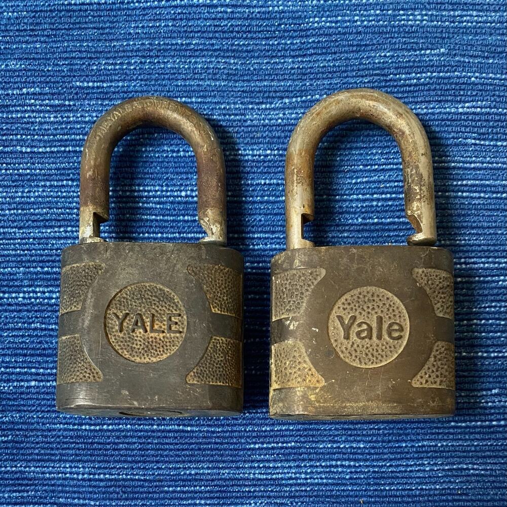 Vintage Pair 3" Yale Brass Padlock No Key 87B